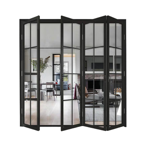 <span class=keywords><strong>Puerta</strong></span> Plegable de Aluminio Impermeable, Sistema de <span class=keywords><strong>Puerta</strong></span> <span class=keywords><strong>Corredera</strong></span> Plegable <span class=keywords><strong>Tipo</strong></span> Acordeón, Puertas Plegables de Aluminio con Doble Acristalamiento para Villa - Product Image 4