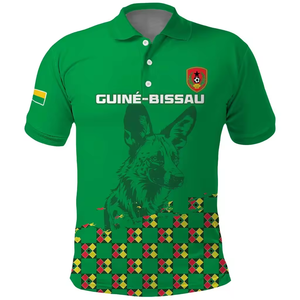 T-shirt personnalisé pour homme, style drapeau et armoiries de la Guinée Afro, en maille gaufrée courte, taille XL, idéal pour le golf, collection indépendante - Product Image 6