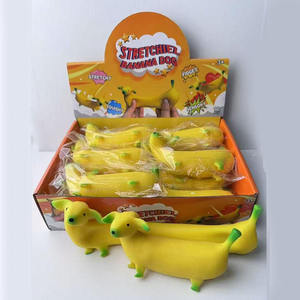 Jouet pour chien en forme de banane extensible en TPR, rempli de sable, jouet à presser anti-stress, ornement de bureau, cadeau pour enfants et adultes - Product Image 6