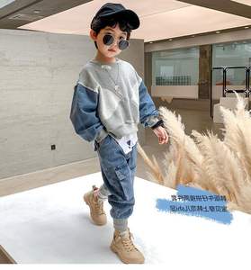 Nouveauté mode printemps automne, ensemble de vêtements décontractés pour garçons en 2 pièces, t-shirt à manches longues + pantalon pour enfants - Product Image 2