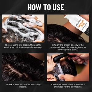 Crème de camouflage capillaire pour cheveux clairsemés et zones chauves, crème de remplissage capillaire noire imperméable, aspect plus volumineux instantanément, camouflage du cuir chevelu - Product Image 4