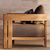 Ensemble de canapé de jardin en bois de teck pour villa de luxe, une place, moderne, écologique, durable, résistant à la rouille, imperméable