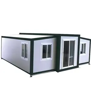 Module de conteneur pliable kits de maison conception 2 chambres à coucher cabines conteneur préfabriquées bureau préfabriqué expédition cadre en acier maison