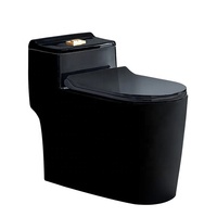 Toilettes de luxe Golden Line Toilettes de couleur blanche noire dorée Cuvette de toilette monobloc