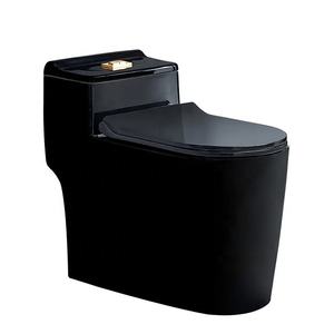 Golden Line Luxury <strong>Toilet</strong> White <strong>Black</strong> Golden Coloured <strong>Toilets</strong> One Piece <strong>Toilet</strong> Bowl - Product Image 5