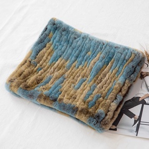 Thời trang của phụ nữ mùa đông <span class=keywords><strong>snood</strong></span> và vai bọc tay dệt kim co giãn Rex Thỏ lông vòng khăn hai mặt - Product Image 6