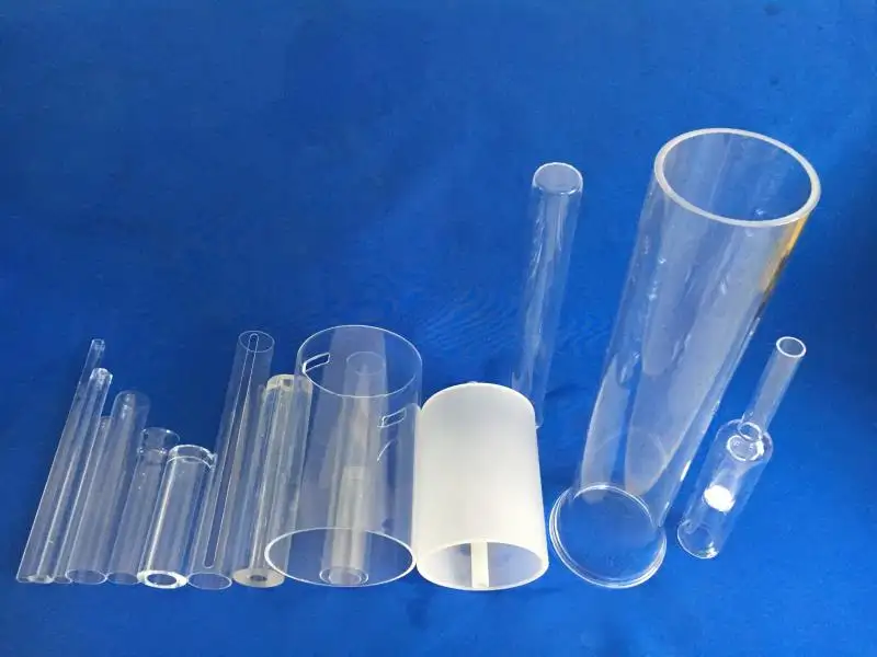अनुकूलित गर्मी प्रतिरोधी विभिन्न आकार के पाइप पॉलिश सिलिका साफ़ क्वार्ट्ज ग्लास ट्यूब