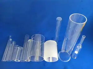 Tubos de vidro de quartzo transparente de sílica polida resistente ao calor personalizados de vários tamanhos