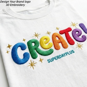 TKAN730D Vente en gros de t-shirts en coton épais pour hommes, personnalisables, de haute qualité, grande taille, amples, avec impression 3D brodée pour hommes - Product Image 1