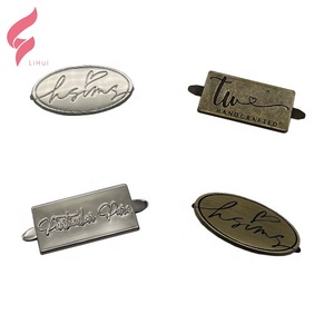 Étiquettes de marque personnalisables écologiques LiHui avec motif de lettres pour vêtements, sacs et <span class=keywords><strong>bagages</strong></span>, étiquettes métalliques avec logo personnalisé - Product Image 3