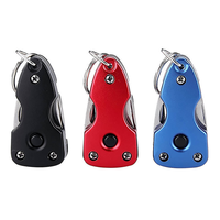 Couteau pliant miniature personnalisé avec logo, porte-clés, multi-outils, acier inoxydable, outil de survie EDC, couteau de poche portable avec LED
