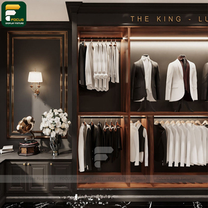 ชั้นวางเสื้อผ้าสีขาวสำหรับจัดแสดงสินค้า ดีไซน์สำหรับร้านค้าปลีก - Product Image 2