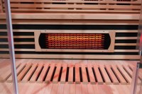 Cabine de sauna infrarouge lointain à spectre complet de luxe, style nordique, pour 4 personnes, en bois, pour bien-être et spa à domicile