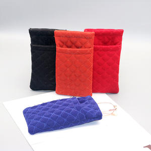 Étui à lunettes de soleil en gros d'usine avec fermeture automatique à ressort, sac de rangement pour lunettes, nouvelle pochette en tissu éponge double couche - Product Image 1