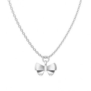 Collar con Colgante de Lazo de Mariposa con Superficie Esmerilada y Cepillada, Cadena de Plata S925, Joyería Encantadora y Linda de Dylam para Niñas y Damas - Product Image 1