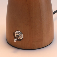 Lámpara de Mesa Nórdica con Pantalla de Vidrio Ahumado y Base de Madera de Nogal, Alto CRI≥97, Luz LED de 3 Temperaturas de Color para Decoración de Dormitorio y Sala de Estar