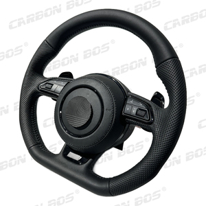 Funda de Cuero Negro de Cobertura Total para <span class=keywords><strong>Volante</strong></span> de Audi B8 B9 S4 Q3 Q8 A1 A3 <span class=keywords><strong>A4</strong></span> A5 A6 A7 R8 RS3 C7 Q5 Q7 S3 S5 8V - Product Image 5