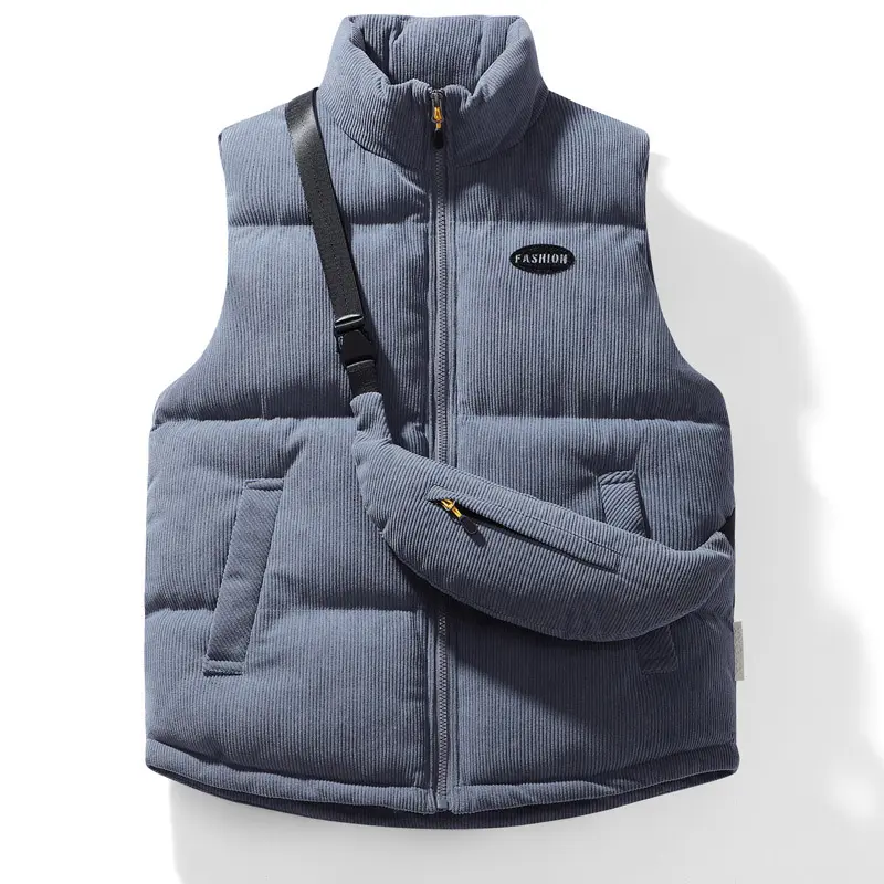 Gilet d'hiver personnalisé uni Gilet chaud en coton pour hommes Gilet en velours côtelé