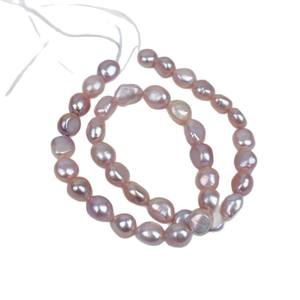 Perles de perles d'eau douce naturelles blanches de 3,5 à 4 mm, presque circulaires, perles en vrac, semi-finies, pour bracelet DIY, rose - Product Image 5