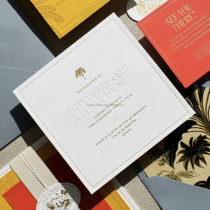 Carte d'invitation de mariage découpée sur mesure de luxe avec impression vanille, carte de menu, carte de vœux en papier coton imprimée offset, estampage à chaud - Product Image 2