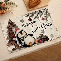 Weihnachts-Tischsets 30x45cm Leinen-Optik Polyester-Stoff Festliche Tischdekoration Hitzebeständige Tischmatten Großhandel Maßanfertigung