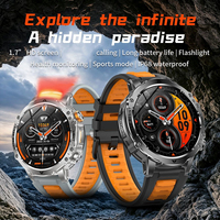 Montre connectée d'extérieur AK125 en promotion usine, étanche IP68 pour appels, écran IPS 1,7'', lampe torche, autonomie de 5 jours, boussole sportive, SDK