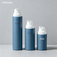 Botol Vakum PP Daur Ulang 30ml/50ml/75ml/100ml Putih Dinding Ganda dengan Label Cetak, Botol Pompa Tanpa Udara untuk Lotion
