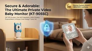 Caméra de surveillance pour bébé sans fil KT-905SC 1080P HD, vision nocturne automatique, surveillance de la température, audio bidirectionnel, batterie rechargeable, VOX - Product Image 2