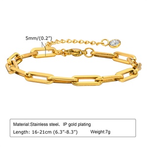 Pulseras de Cadena con Colgante Redondo de Circonio Chapado en Oro para Mujer - Product Image 5