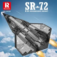 Reobrix 33039 Avión de Combate Supersónico, Modelo de Avión de Reconocimiento de la Fuerza Aérea, Adorno de Escritorio, Juego de Bloques de Construcción