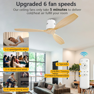 Ventilateur de plafond en bois massif finition <span class=keywords><strong>chrome</strong></span> de luxe en <span class=keywords><strong>nickel</strong></span> brossé Ventilateur de plafond de 52 pouces à 3 pales - Product Image 4