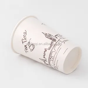 Verre de papier biodégradable jetable café simple paroi double paroi café Pla papier tasse avec couvercle personnalisé usine d'impression.