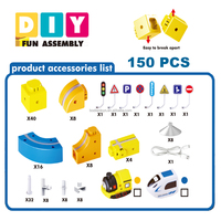 Ensemble de 150 blocs de construction magnétiques en plastique pour voitures sur rail, jouet éducatif Montessori, train électrique à lévitation DIY, échelle 1:22