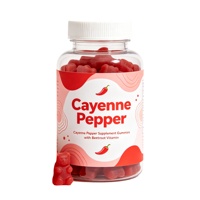 Gummies de piment de Cayenne à marque privée, complexe de capsicum et gingembre, fabrication OEM, marque blanche, usine GMP, supplément en vrac, vente en gros
