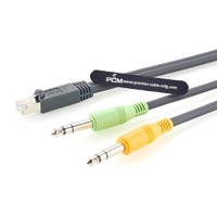 Cable de Audio RJ45 8P8C Macho a Doble TRS Estéreo Macho de 6.3mm (1/4") AXIA para Consolas de Transmisión y Sistemas de Grabación de Estudio