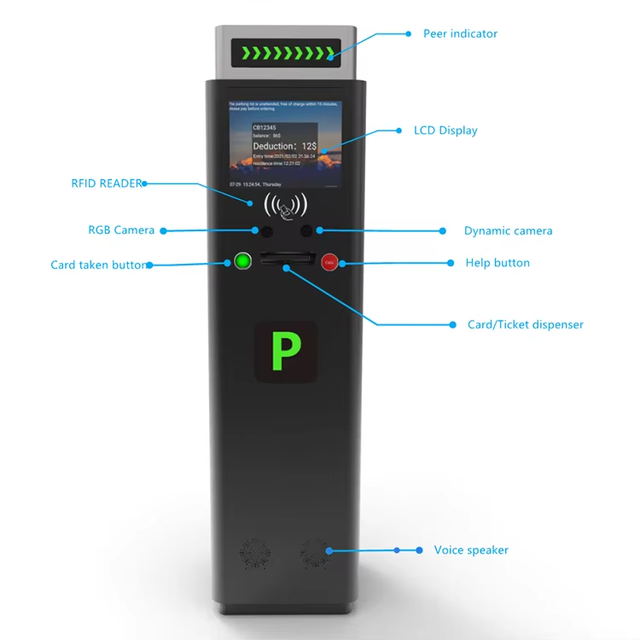 Parking Barrier System Rfid and Barcode Ticket Vehicle Access Control Auto Payment Car Parking System