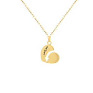 Collana con ciondolo a forma di cuore con <span class=keywords><strong>nome</strong></span> personalizzato placcato oro gioielli di moda per ragazze ragazzi stile alla moda con zircone pietra principale - Product Image 3