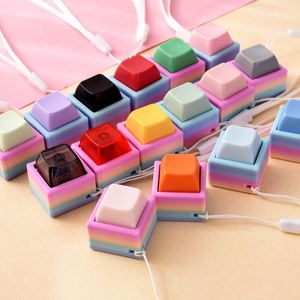 Keycap-Fidget-Schlüsselanhänger: Einzelner Tastenanhänger mit Farbverlauf, Blanko-Anhänger, mechanischer Schalter, Drucktaste, niedlicher Schlüsselring, Geschenk - Product Image 1