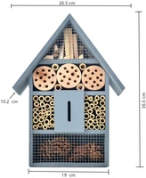 Abri en matériaux naturels pour insectes, abeilles, guêpes, papillons, insectes, maison en bois EUDR