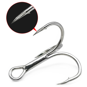 Anzuelo reforzado Triple para pesca en el mar fuerte 9020 <span class=keywords><strong>3X</strong></span>, anzuelo triple de agua salada de acero al carbono, anzuelos de tres garras, cabeza de plantilla - Product Image 3