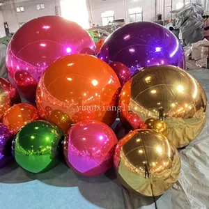 Bola inflável colorida personalizada de alta qualidade para eventos, decoração de festas de casamento, bolas infláveis de PVC grandes e brilhantes para espelho metálico