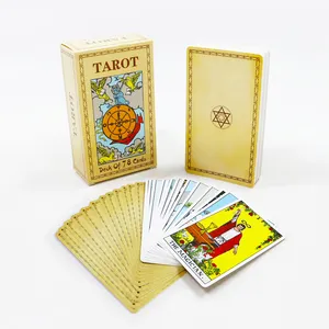 Custom colorful design party game paper tarot cards for beginner factory printing parchment scroll style tarot kartlari