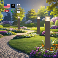 Lampadaires LED extérieurs en aluminium 14W/19W/24W 3000K/4000K/5000K IP65 pour pelouse/chemin/jardin/allée AC 120-277V avec capteur de lumière