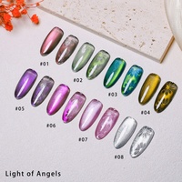 Esmalte de Uñas de Gel de Color Ojo de Gato con Logotipo Personalizado, 8 Colores, Efecto Cristal, Gel UV, Gel Ojo de Gato Morado Hielo