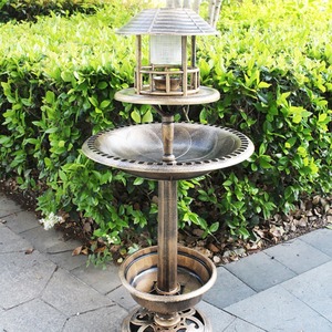 Bain d'oiseaux solaire avec lumière - Mangeoire et abreuvoir pour oiseaux en métal pour la décoration du jardin, de la cour et du patio - Product Image 3