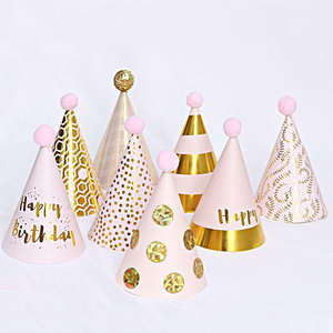 Thème Imprimé Party Paper Hat Birthday Party Hat Creative Pointed Ball Hat for Birthday - Product Image 3