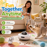 Distributeur de nourriture pour chien et chat moderne, écologique et de qualité supérieure, avec motif de dessin animé |   Distributeur automatique de friandises rechargeable |   Jouet interactif pour animaux de compagnie