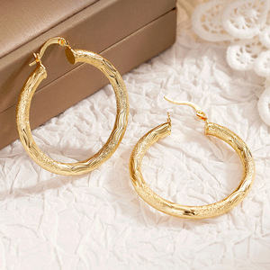 Women's Wave Texture Hoop Ear Cuff French Style Fashion Jewelry Earrings - Product Image 3