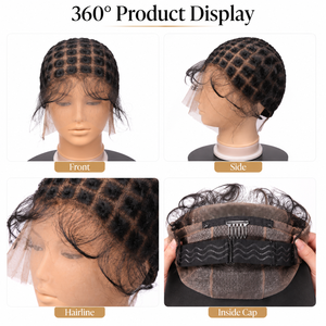 Parrucca Lace Front in <span class=keywords><strong>Capelli</strong></span> Umani Vergini Brasiliani Premium con Baby <span class=keywords><strong>Hair</strong></span> e Cappuccio Traspirante per Donne di Colore - Product Image 2