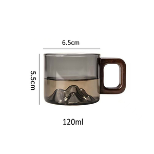 Tazze da Tè in Vetro Borosilicato Fatte a Mano da 120ml con Manico in Legno di Acacia, Resistenti al Calore ed Ecologiche - Product Image 3